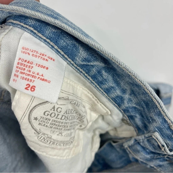 AG Adriano Goldschmied Ex-Boyfriend Distressed Jean Shorts Denim Jorts Size 26 - Picture 6 of 6